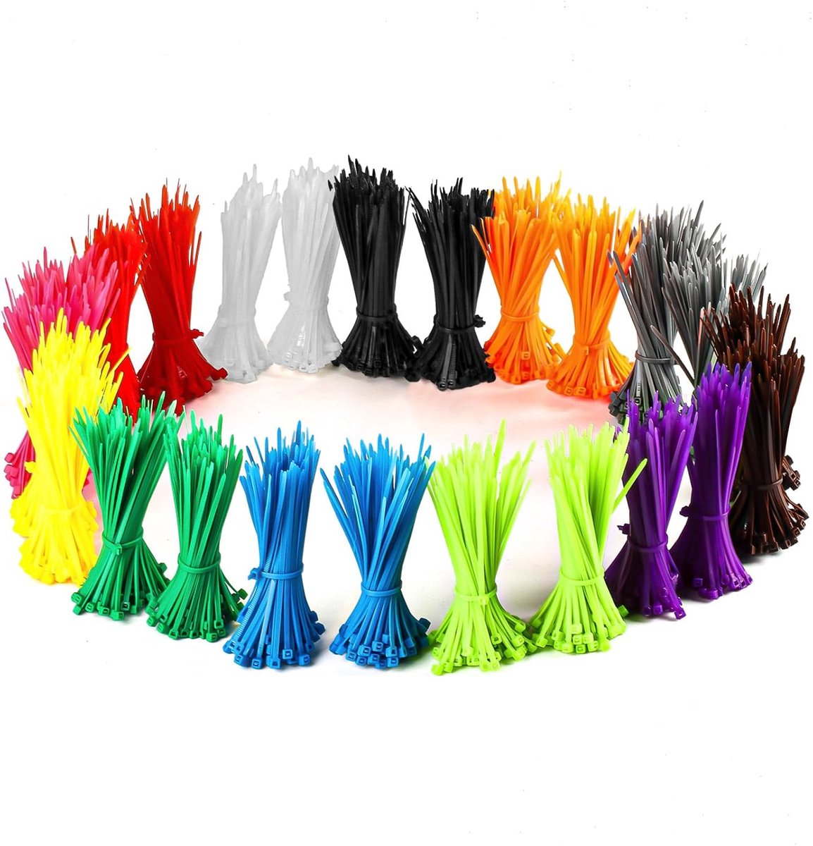 Kabelbinders 2400 Stuks - 3mm x 100mm - Nylon, Kleurrijk - UV- en hittebestendig, Ideaal voor thuis en kantoor - ShopVlot
