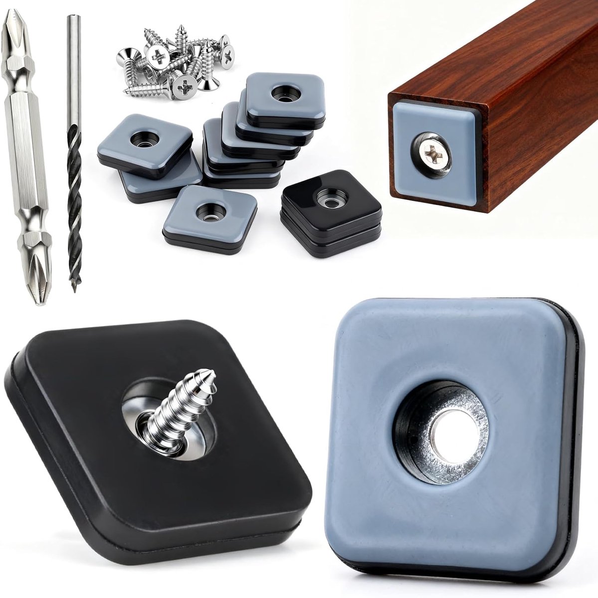 Stoelglijders 30 mm - Teflon glijders voor schroeven - Vloerbescherming - Stil bewegen - ShopVlot