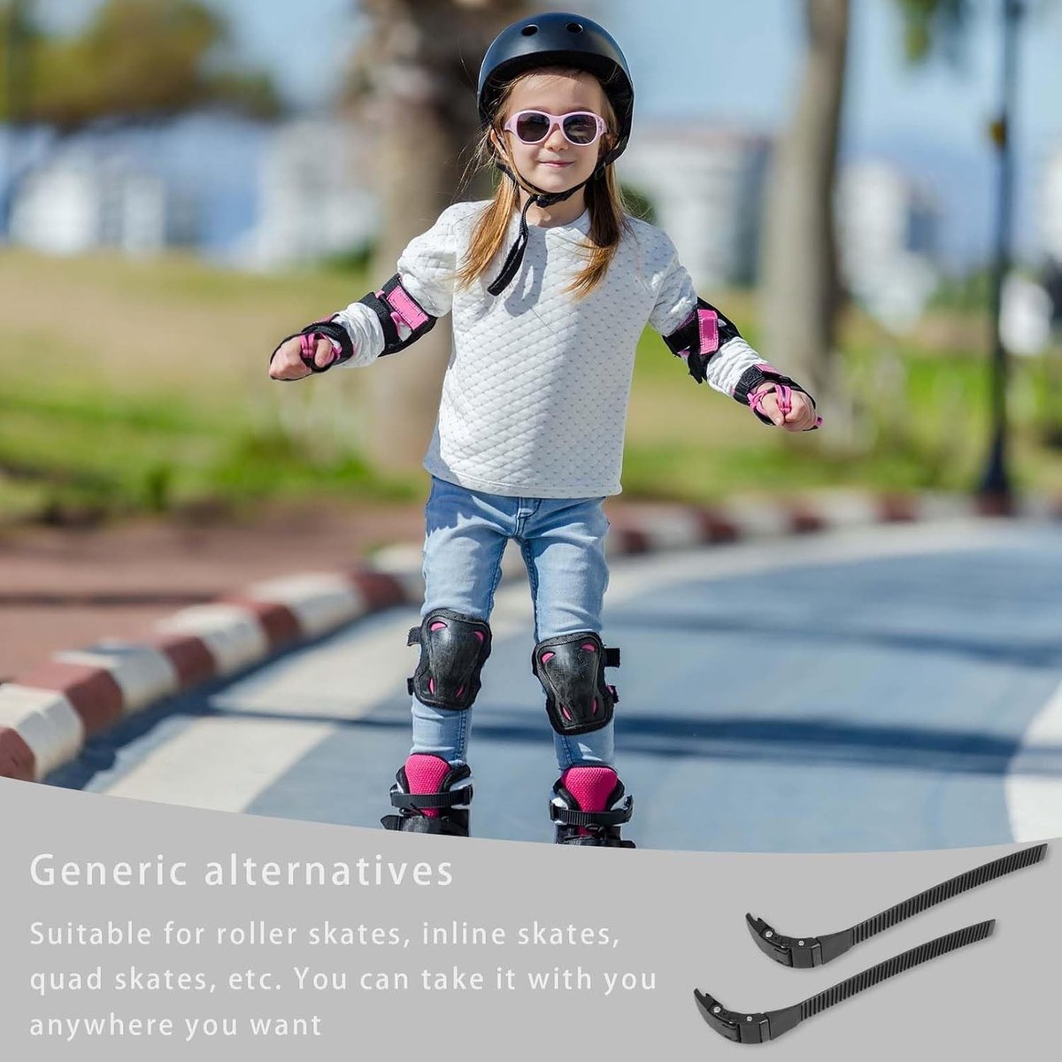 Vervangingsgesp voor Inline Skates met Clip, Inclusief Stopper en Skatebanden, Universele Buckles voor Rollerblades en Skates