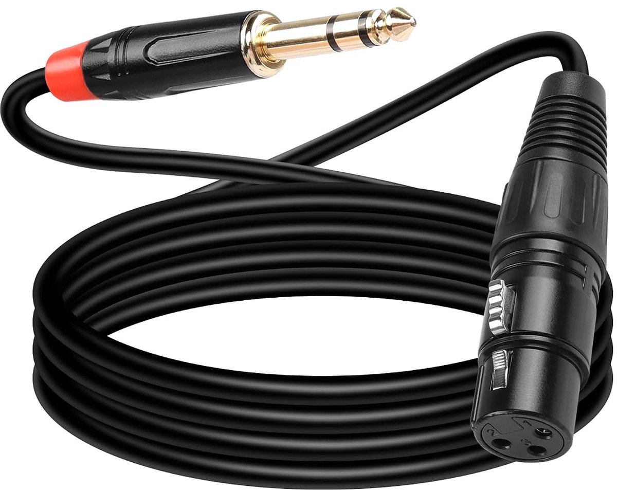 XLR naar 1/4 inch TRS stereo kabel 3,3ft - gebalanceerde verbinding - ideaal voor mixers en actieve luidsprekers - ShopVlot