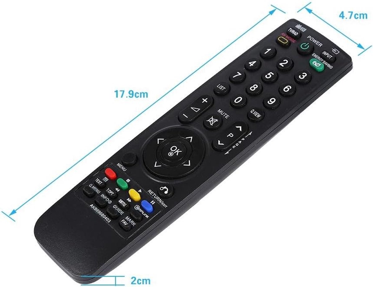 Universele afstandsbediening voor TV - AKB69680403 vervanging - Fluorescerende knoppen - ShopVlot