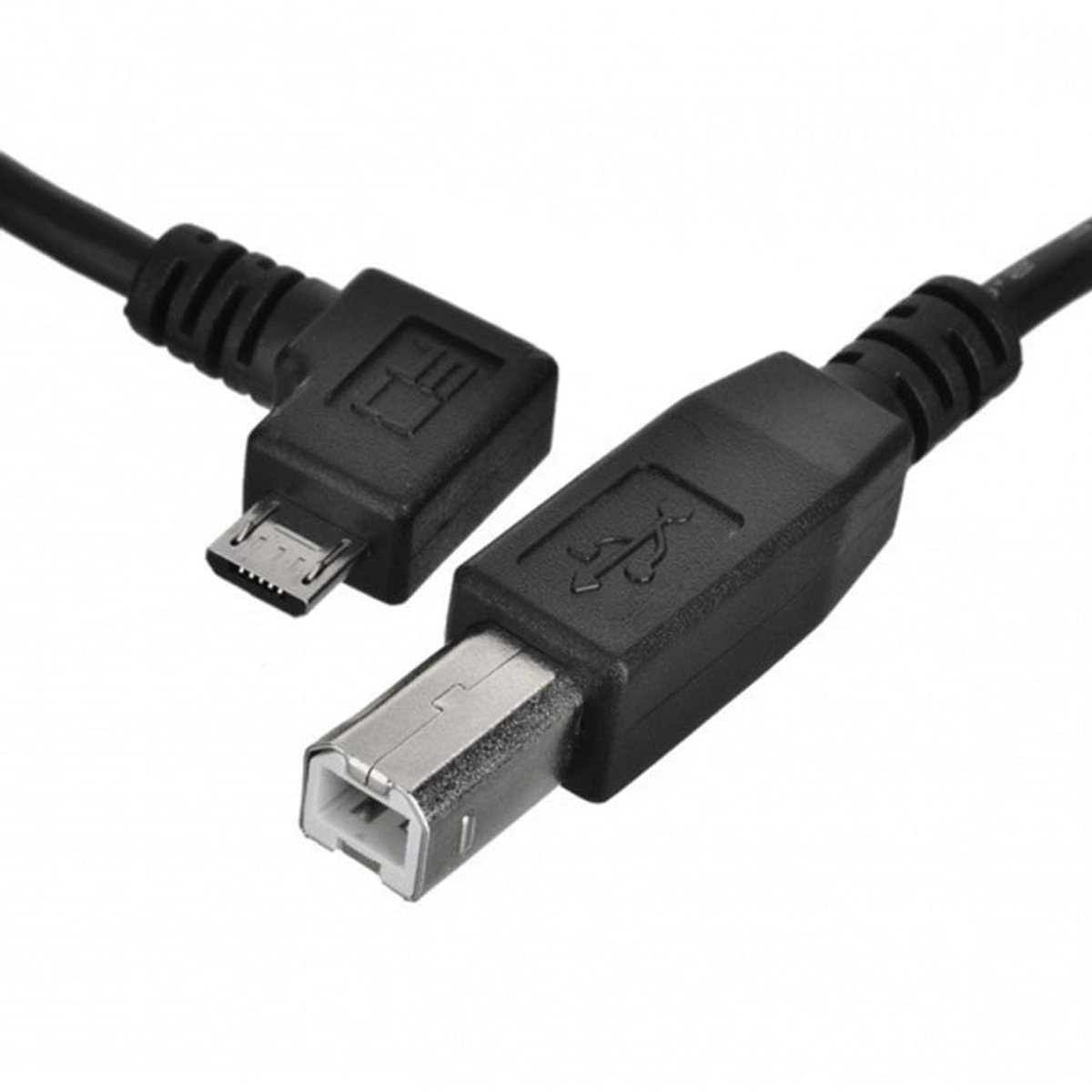 Cable OTG Micro USB Male to Standard B Male Micro OTG 90 Degree Right Angle to USB Type B Printer Scanner SSD Drive - ShopVlot
