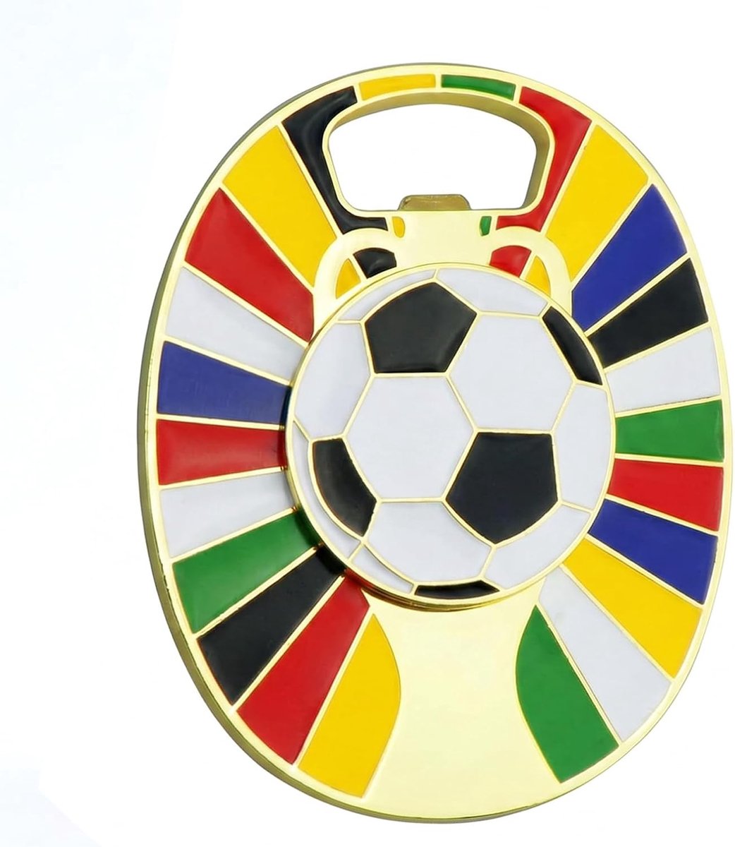 Draaibare voetbal flesopener - bierflesopener met landenvlaggendesign, robuuste drankopener voor feest, bar en thuis - ShopVlot