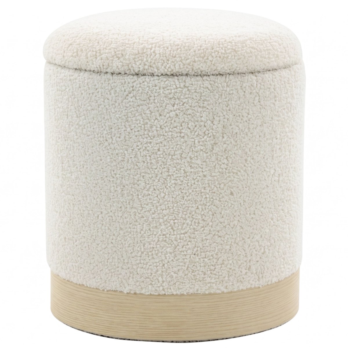 Kruk 38x38x45cm Wit Metaal ronde kruk schoenenkruk voetenbank met opbergruimte gestoffeerde zitbank met kussen eenvoudig ontwerp verhoogt decoratieve uitstraling geschikt voor woonkamer slaapkamer en balkon