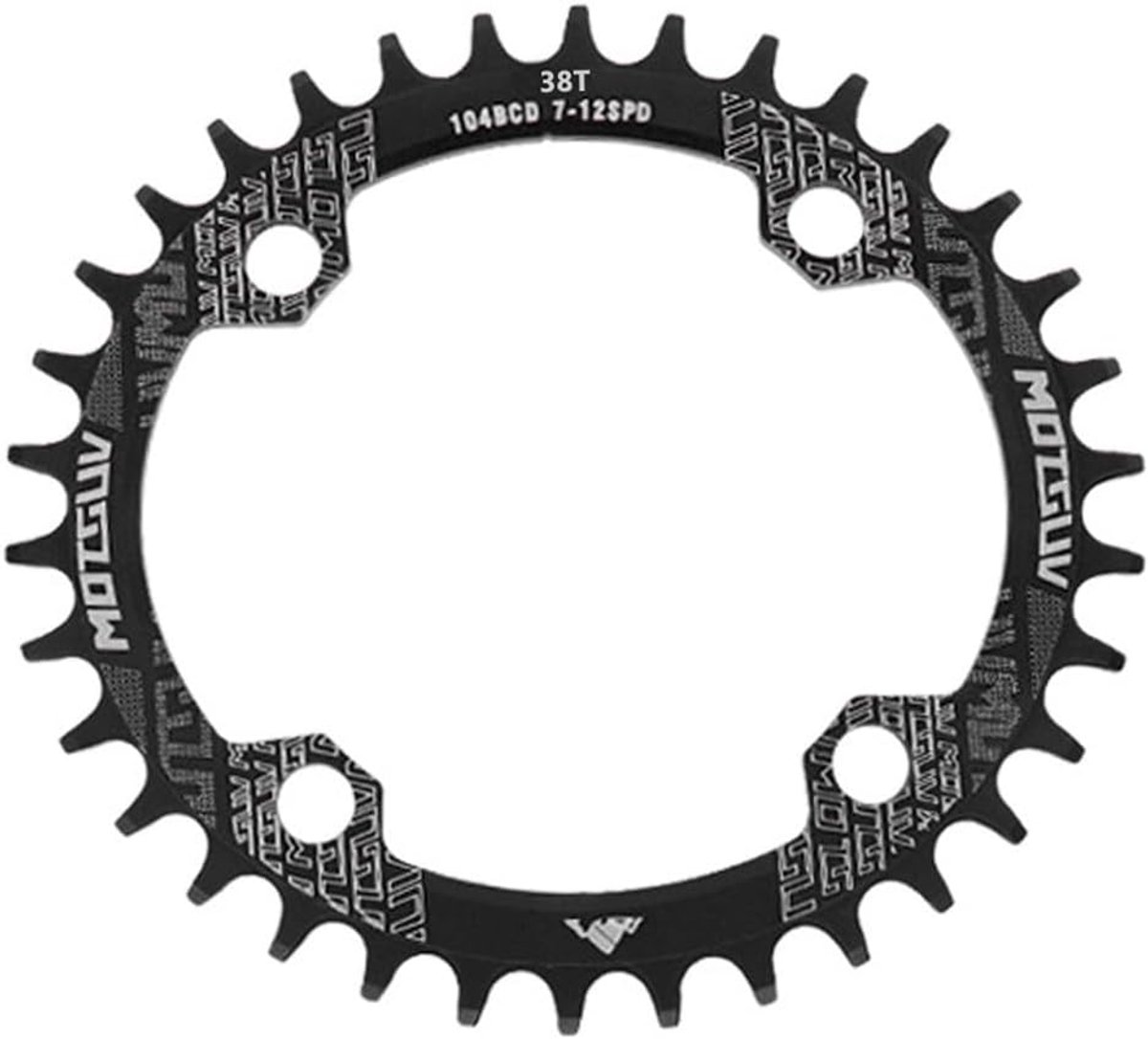 104 BCD 38T Narrow Wide Chainring, Oval Bicycle Single Chain Ring (Black) - ShopVlot