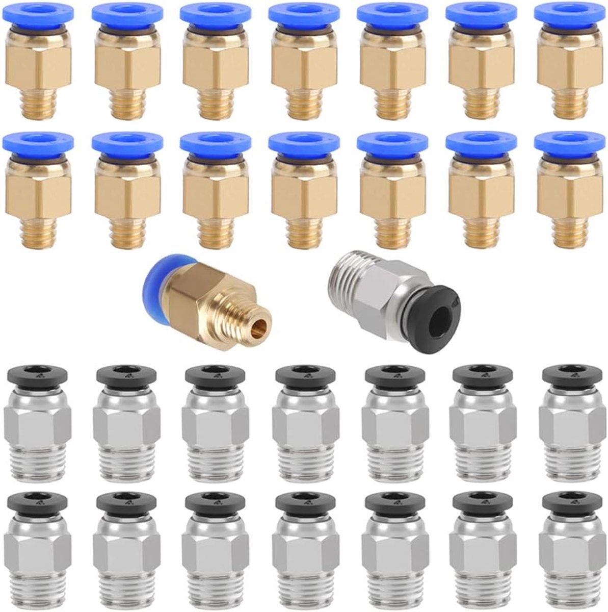 15pcs 3D Printer PC4-M6 Pneumatic Connector and 15pcs 3D Printer PC4-M10 Pneumatic Connector - ShopVlot