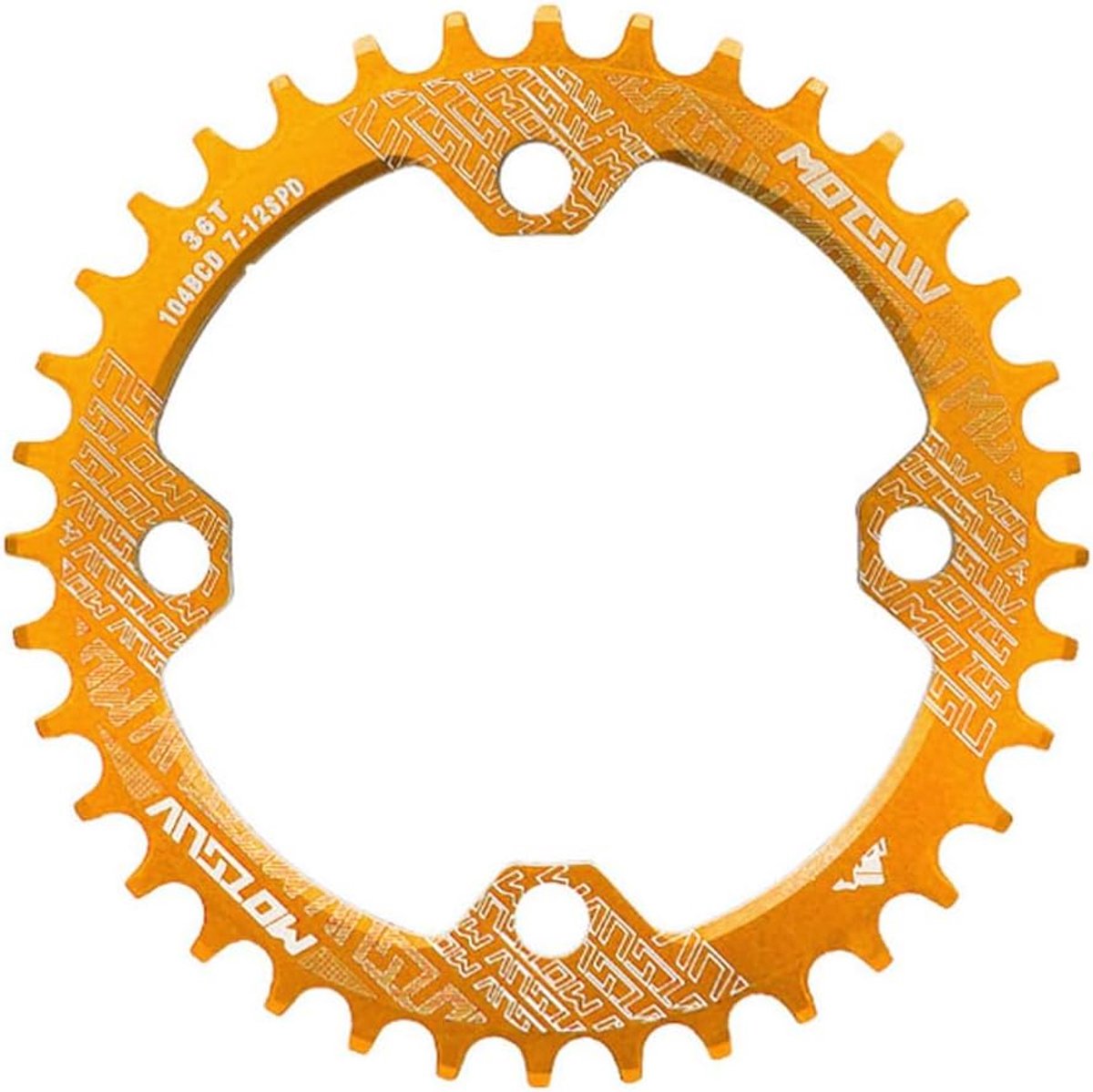104 BCD 36T Narrow Wide Chainring, Round, Single Chainring (Gold) - ShopVlot