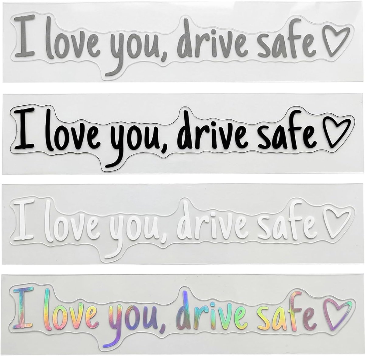 16 stuks I Love You Drive Safe-stickers, waterdichte spiegelstickers met hartdesign, auto voor achteruitkijkspiegels - ShopVlot
