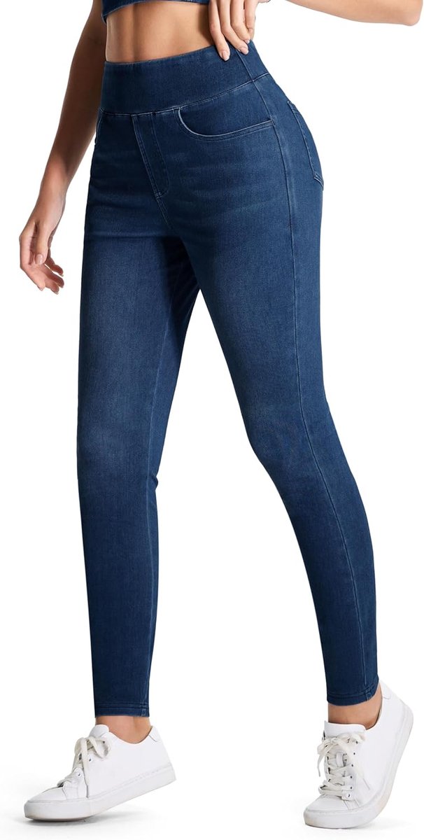 Dames jeggings hoge taille - elastische tailleband - buikcontrole - perfect voor yoga - ShopVlot — afbeelding 5