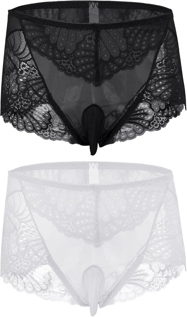 Herenstring set van 2 - sexy vlinders - kant en mesh - ademend en comfortabel - ShopVlot