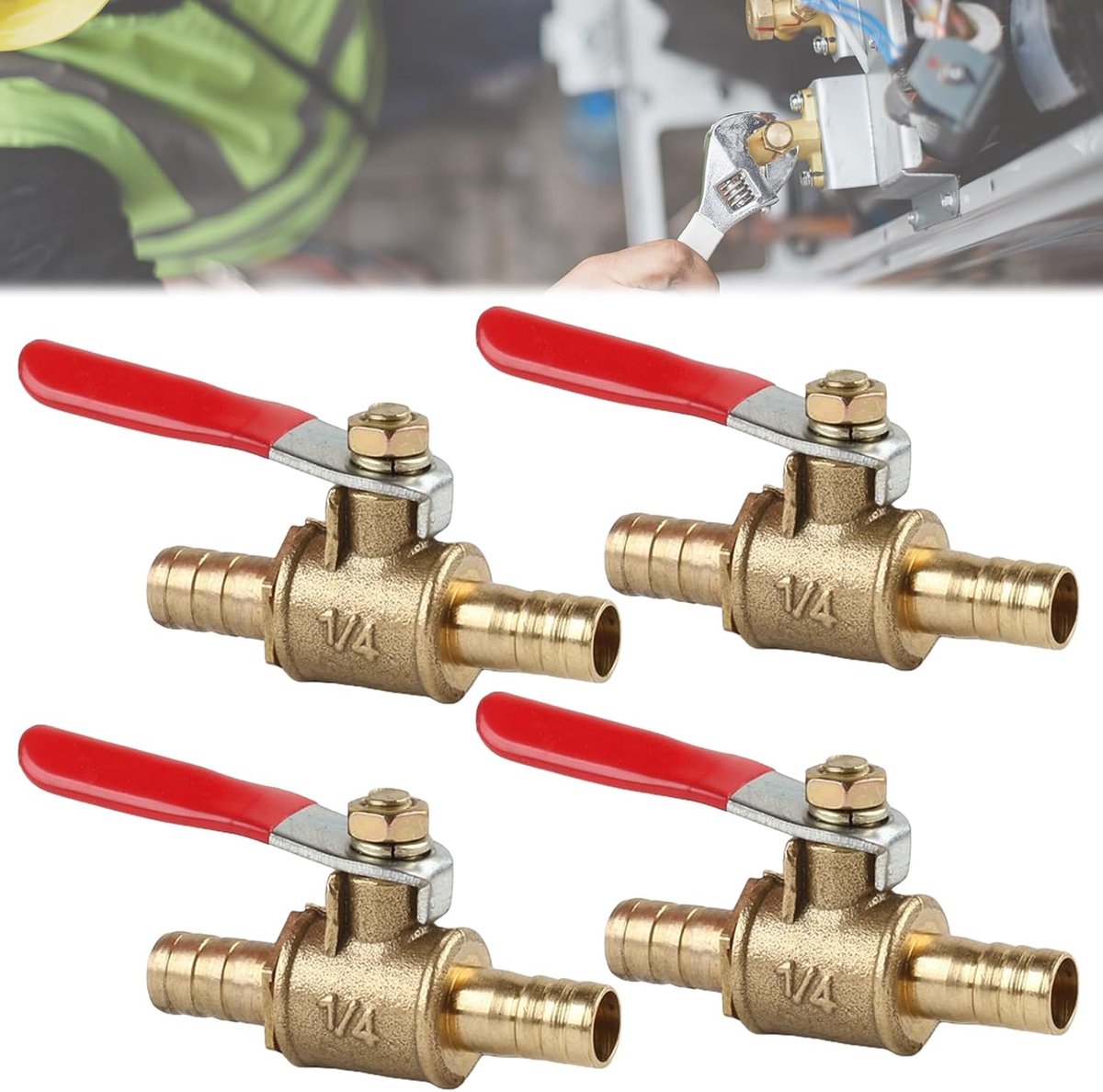 Kogelklep 8mm 1/4 Inch - Messing - Betrouwbare luchtstroomregeling - Ideaal voor scooter en motor - ShopVlot