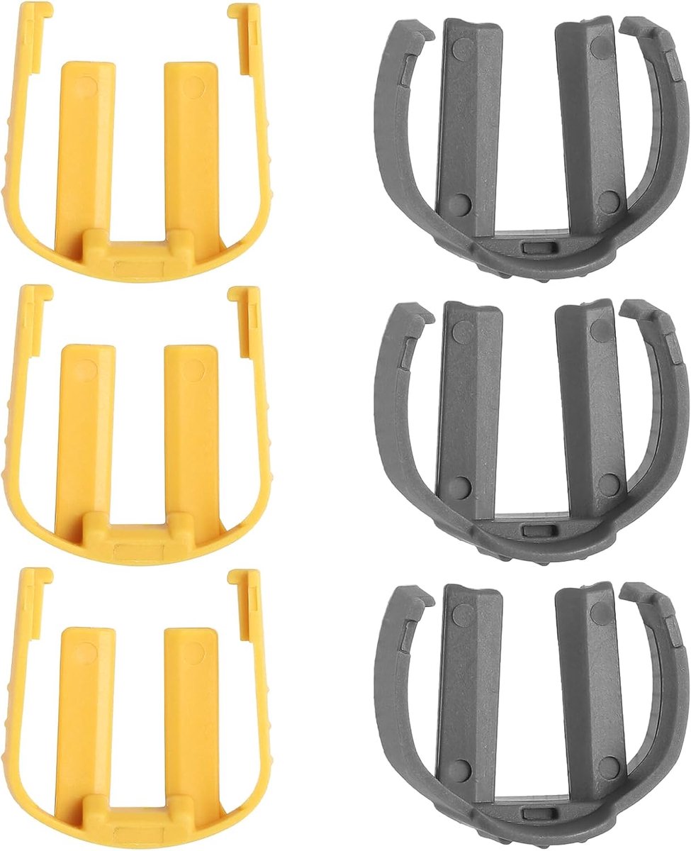 Hogedrukreiniger C-clips 6 stuks - Grijs en geel - Reserveclips voor slang en spuitpistool - Ideaal voor vervanging - ShopVlot