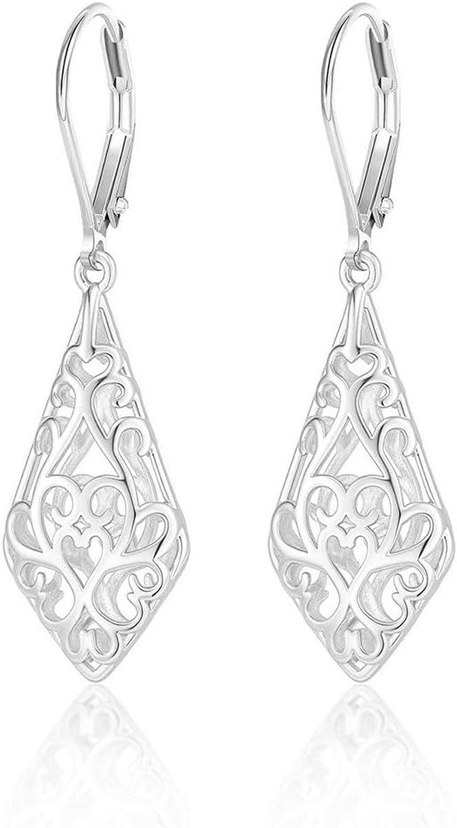 Dames 14K Gouden Diamant Ontwerp Openwerk - Vintage Elegante Sieraden - Perfect voor Avonden en Bruiloften - ShopVlot