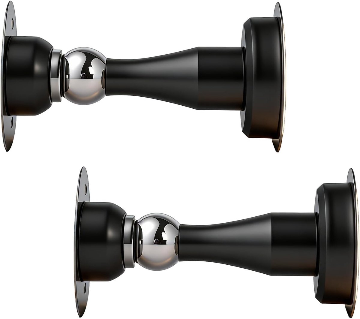 Deurstopper magnetisch 2-pack - roestvrij staal - muur en vloer montage - voorkomt hard dichtklappen - ShopVlot