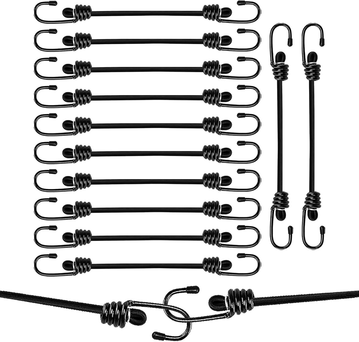 Luggage Tensioner Set 35 cm - Stretch Rubber Straps met haken - Duurzaam en veelzijdig - Ideaal voor veilig vervoer - ShopVlot