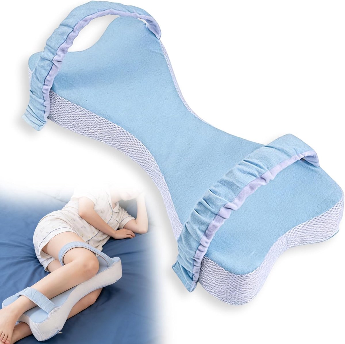 Kniekussen voor zijslapers - ergonomisch schuin - verlicht pijn - perfect voor sciatica - ShopVlot