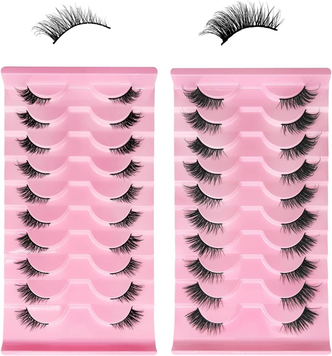 Half nepwimpers 20 paar - kat-oog design - 3D natuurlijke krullen - ideaal voor dagelijks gebruik - ShopVlot
