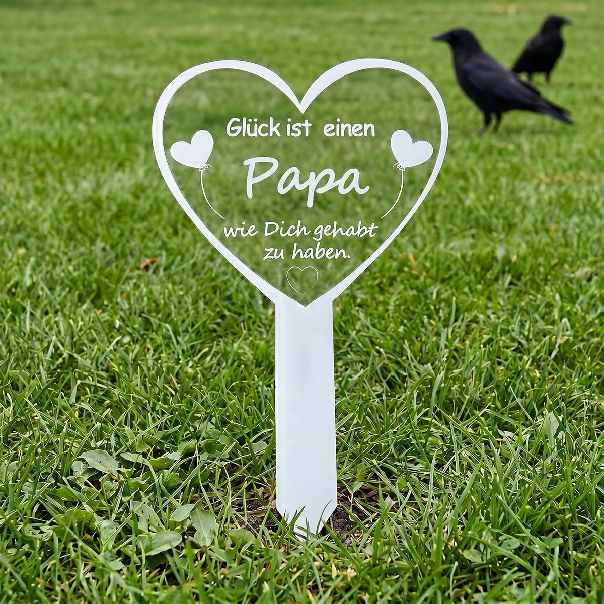 Grafsteker hart met spreuk - weerbestendig - voor papa - liefdevolle rouwdecoratie - ShopVlot
