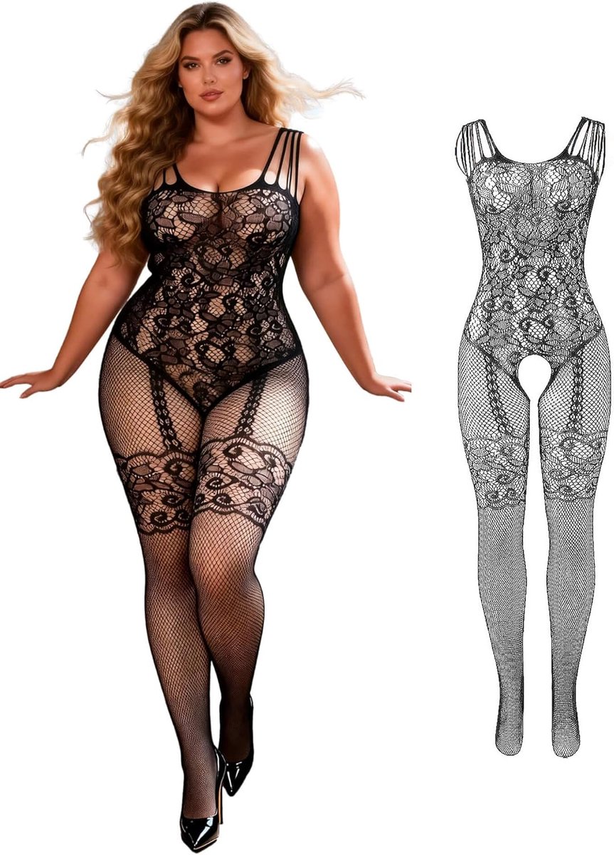 Bodystocking dames oversized - visnet - open ondergoed - sexy uitstraling - ShopVlot