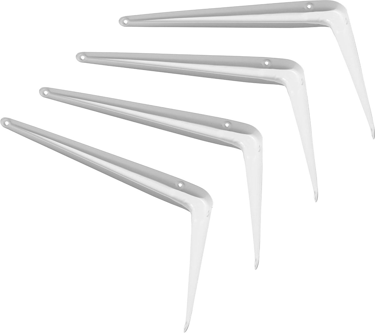Metalen planksteunen set van 24 - 25x30 cm - witte kleur - perfect voor stevige planken - ShopVlot