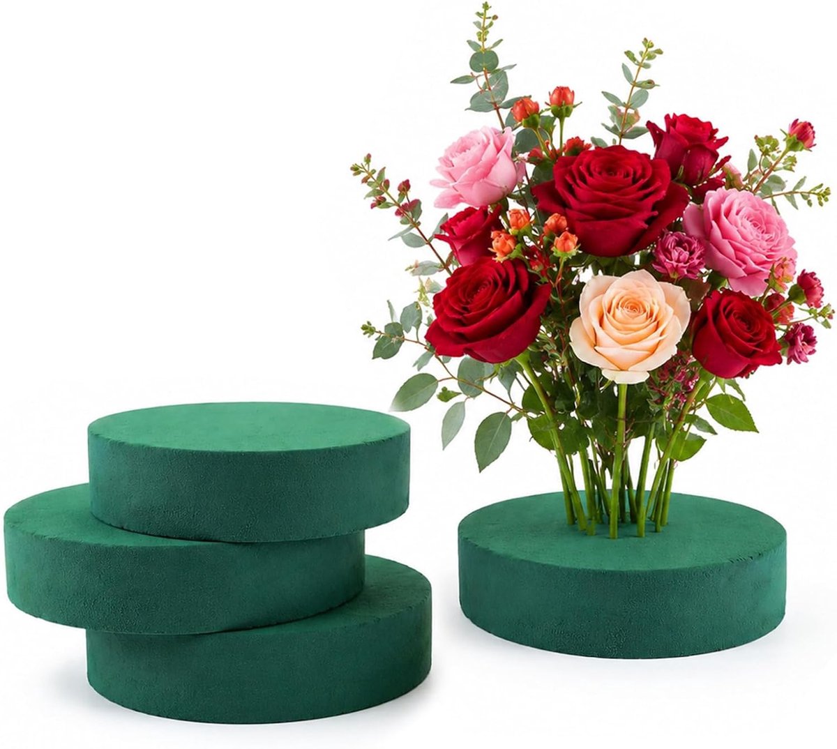 Steekschuim 20 x 4 cm - groene natschuim - stevig fenolhars - voor verse bloemen en decoratie - ShopVlot