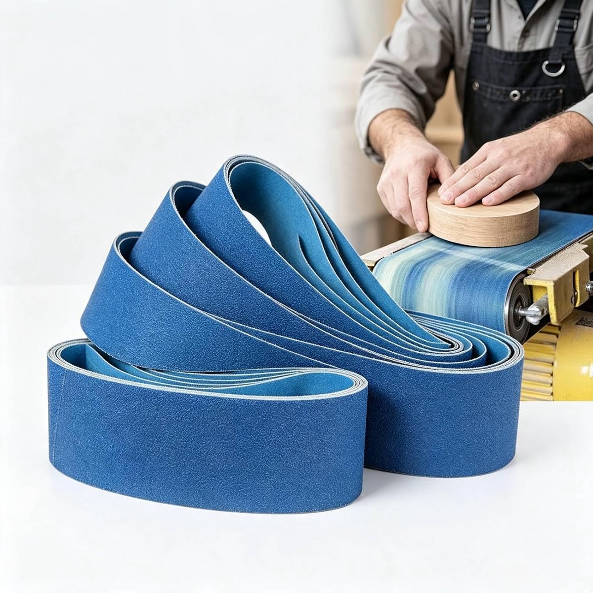 Schuurband 75 x 533 mm - blauw zirkoonkorund - 12 stuks - slijtvast en scherp voor metaal en hout - ShopVlot