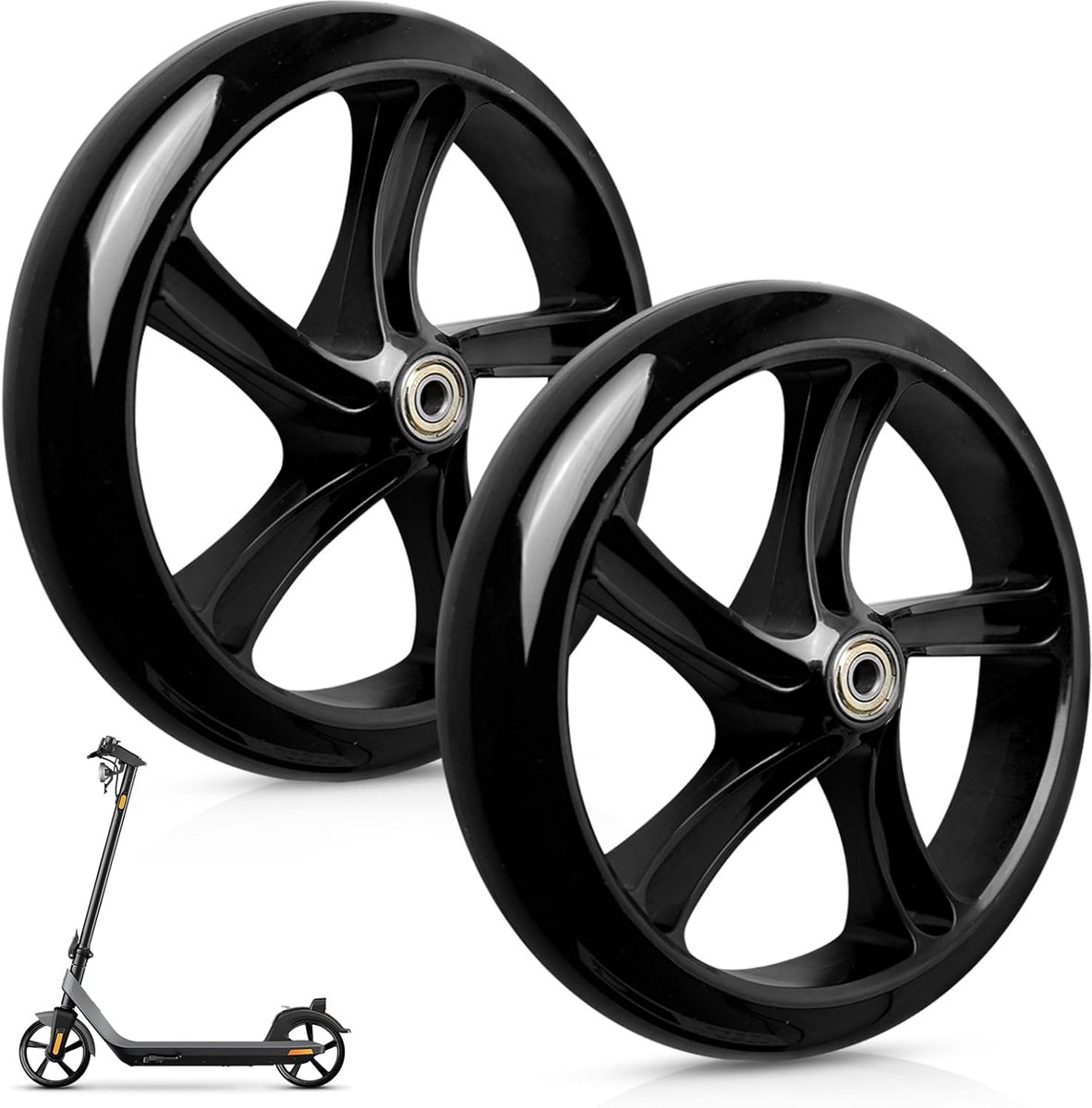 Stepwielen 200 mm - reservewielset 200 × 40 mm - polyurethaan - soepel en stil - ShopVlot