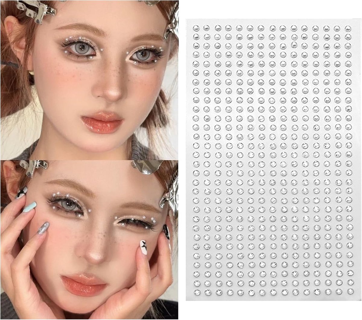 Zelfklevende strass-steentjes 3 mm - 3600 stuks - wit en kleuren - ideaal voor gezicht en nagels - ShopVlot