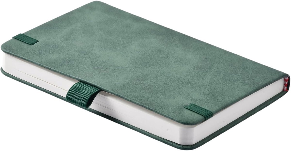 A6 notitieboek groen - hardcover - compact en handig - 200 pagina's - ShopVlot