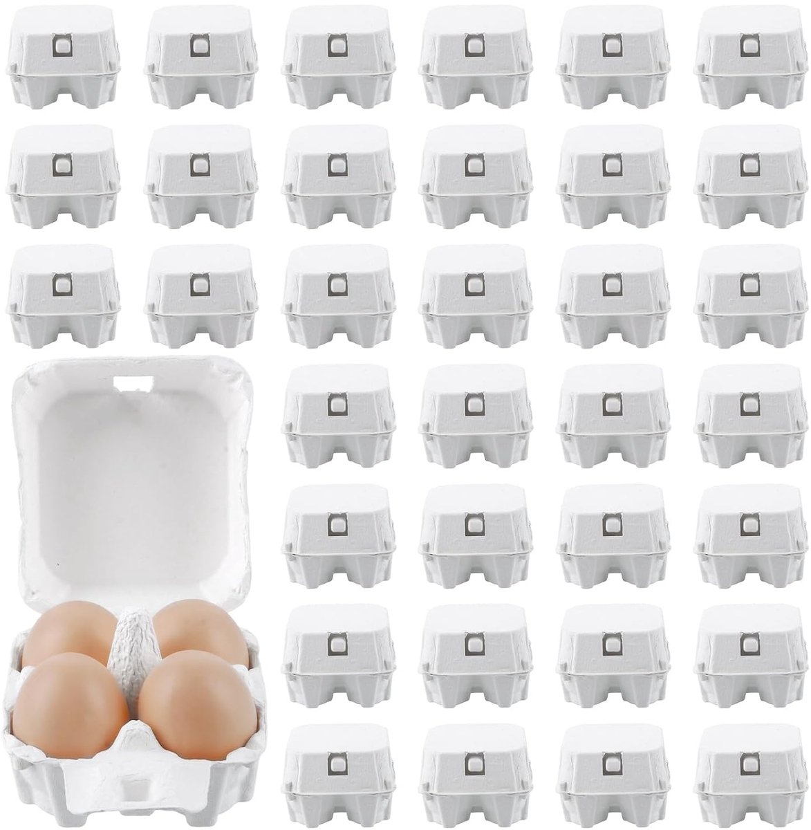Eierdozen 50 stuks - 4-delige kartonnen doos - met deksel - ideaal voor opslag - ShopVlot