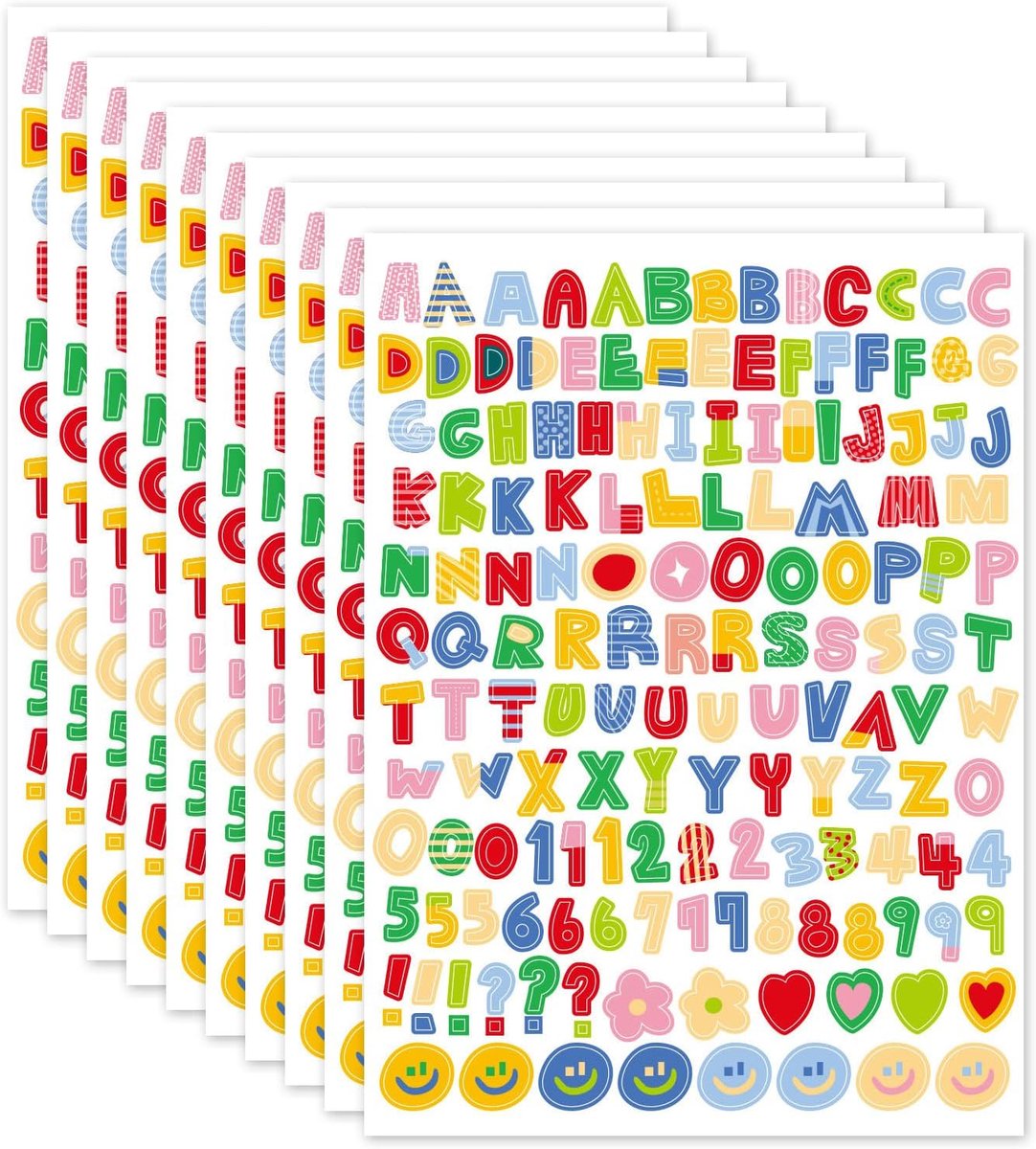 Letterstickerset 1600 stuks - zelfklevende stickers - waterbestendig - ideaal voor scrapbooking - ShopVlot