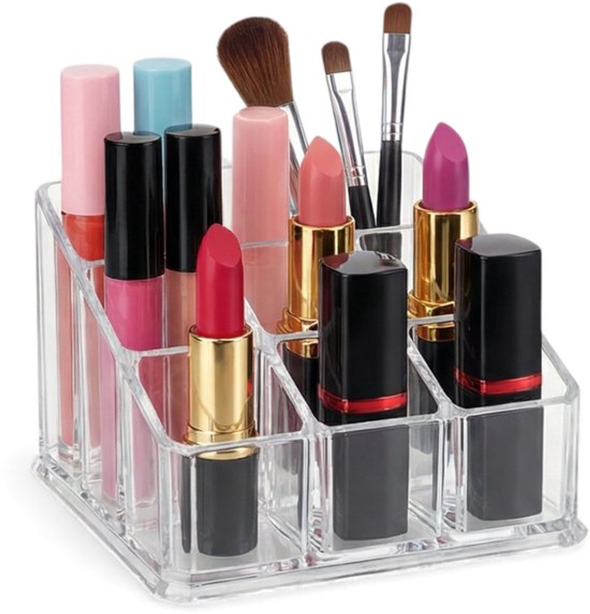 Cosmetica Organizer - transparante opslag - acryl sorteerdoos - ruimtebesparend - make-up organizer - 9,2 x 9,2 x 6,5 cm - veelzijdig ontwerp