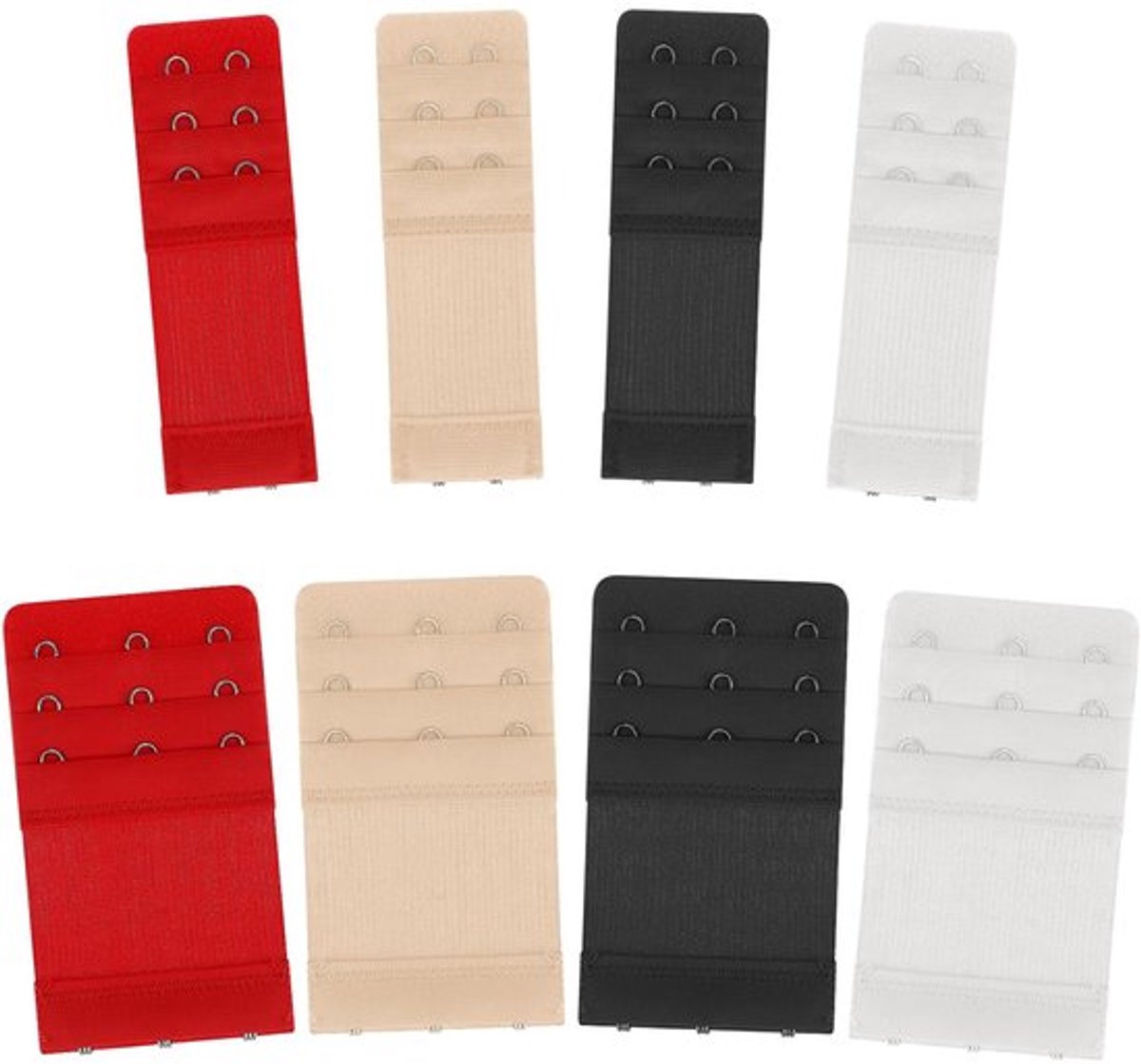 Beha Extender 3 Haakjes - 4 Stuks - Zacht/Comfortabel - Verstelbaar - Roestvrij Staal - Perfect voor Gewichtsschommelingen - Bh Verlenger