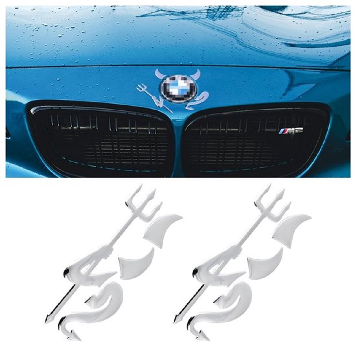 Embleem 3D Waterdichte Sticker - 2-Pack - Auto Stickers - Duivel/Devil - Carrosseriedecoratie - PVC-Coating - Autosticker