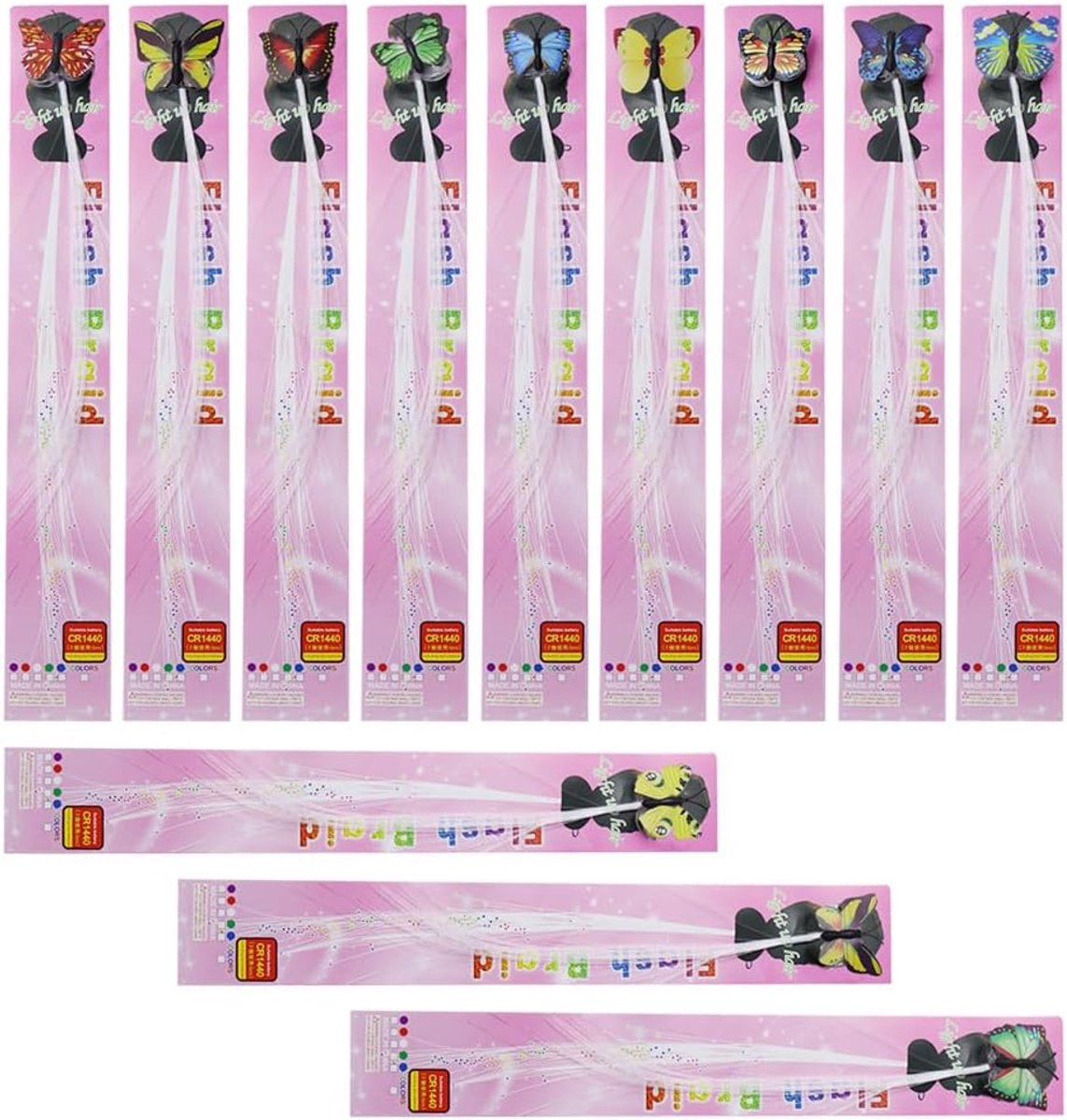 Haarclips LED Licht 12PCS - Vlinder Design - Flitsende Kleuren - Perfect voor Feesten - ShopVlot