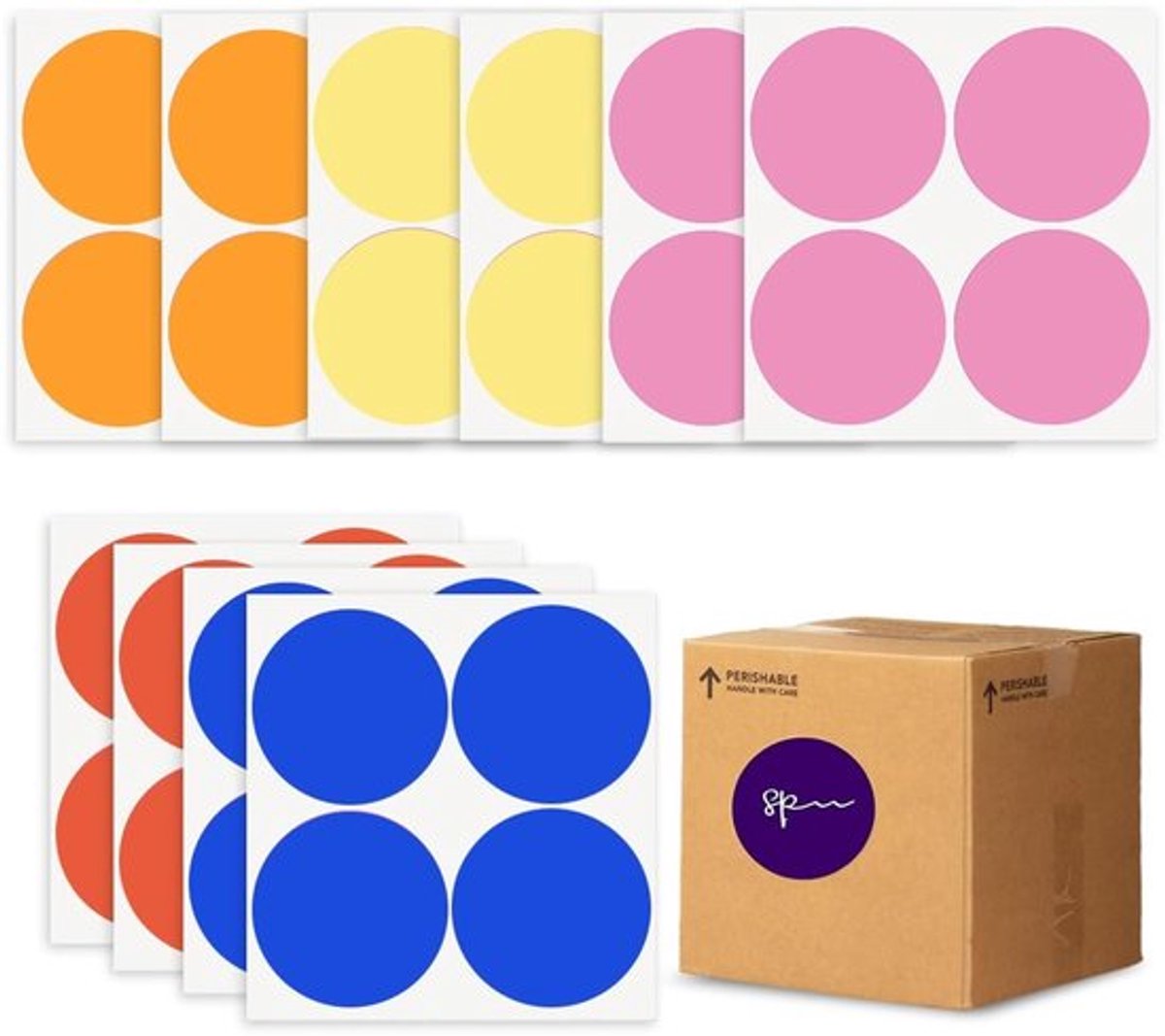Etiketten 40 Stuks - Ronde Stickers 100 mm - Kleurrijke Stippen - Zelfklevende Stickers - Voor Kantoor/Magazijn - Hoogwaardige Materialen