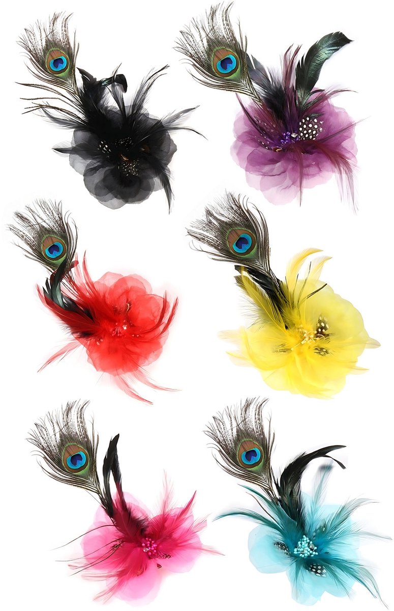 Veren sieraden in verschillende kleuren