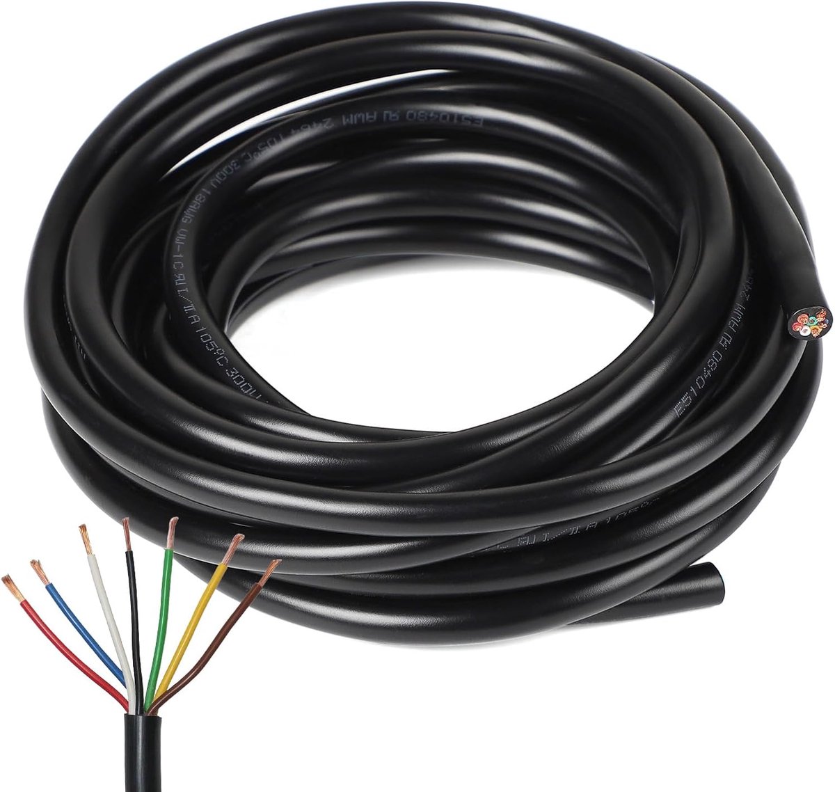 Elektrische kabel 5 m - 7-polig - 0.8 mm² - voor aanhangers, caravans en voertuigen - ShopVlot