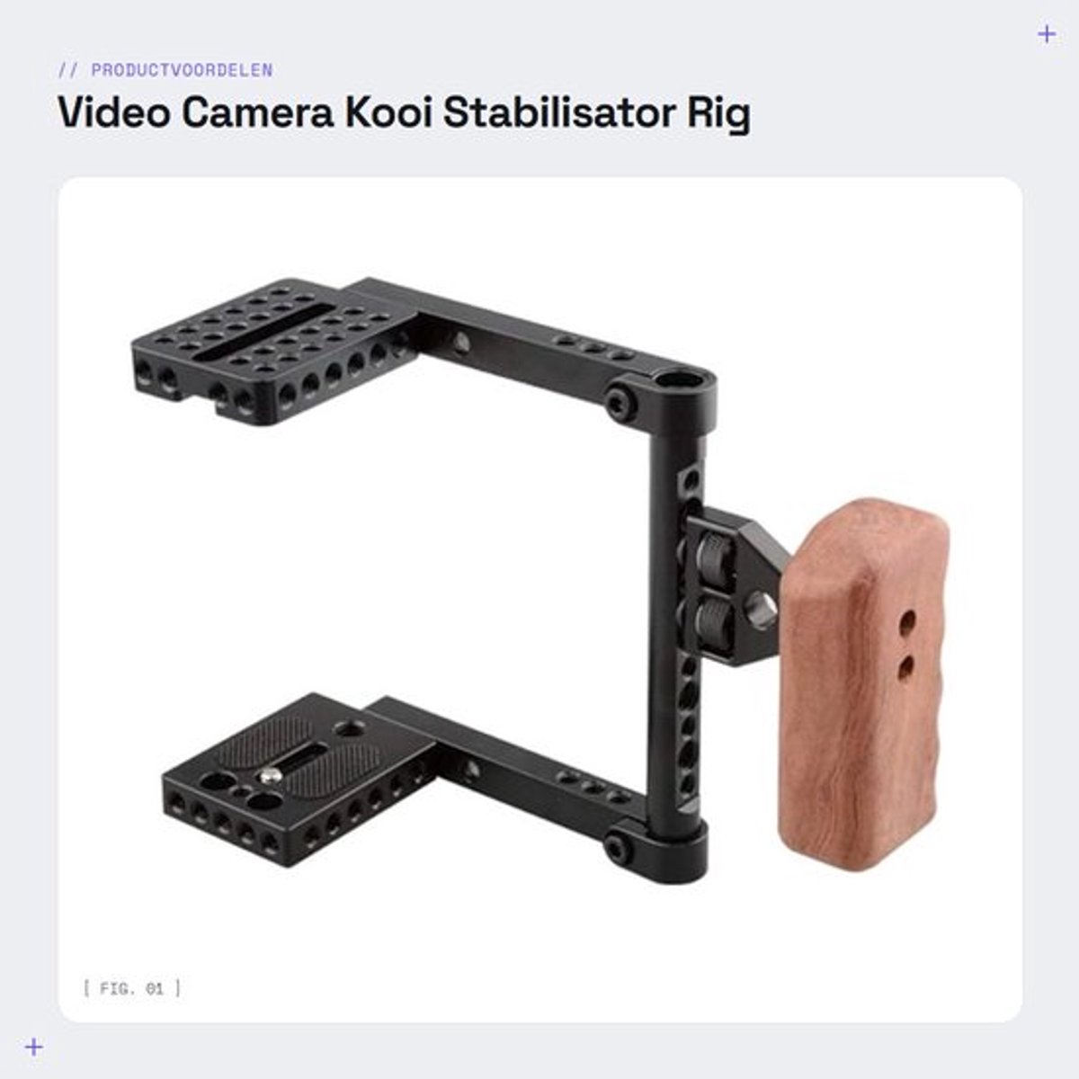 Video Camera Kooi - Stabilisator Rig - Ergonomisch Houten Handvat - Geschikt voor 70D 600D 750D 80D GH5 - Duurzaam Aluminium - Profe...