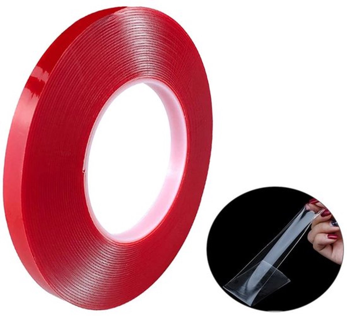 Acrylband 10 m x 10 mm - Dubbelzijdig - Extra sterk - Hoge montageprestaties - Transparante lijm - Temperatuurbereik -10 ~ 60 °C - Montagetape