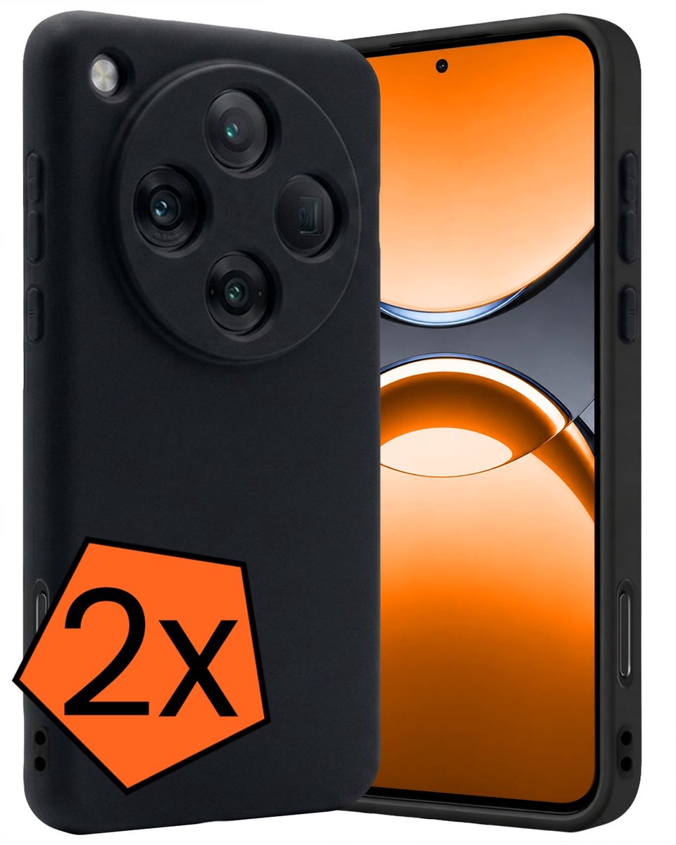 Hoes - 2 Stuks - Geschikt voor OPPO Find X8 Pro - Sterk & Shockproof - Case Siliconen - Back Cover - Telefoon Hoes - Zwart