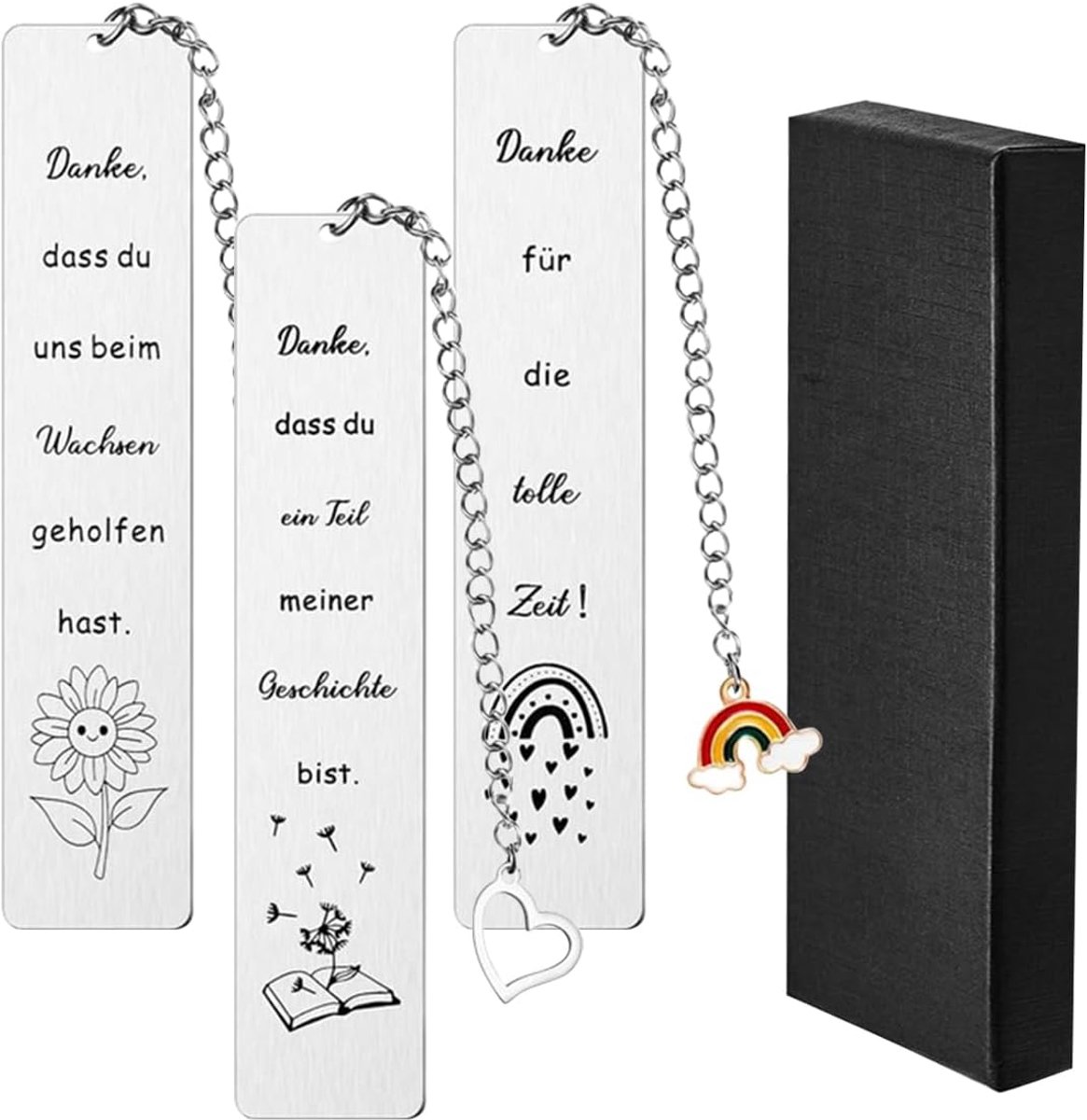 Bladwijzers van metaal - 3 stuks - geschenkdoos - perfect afscheidscadeau voor leraren - ShopVlot