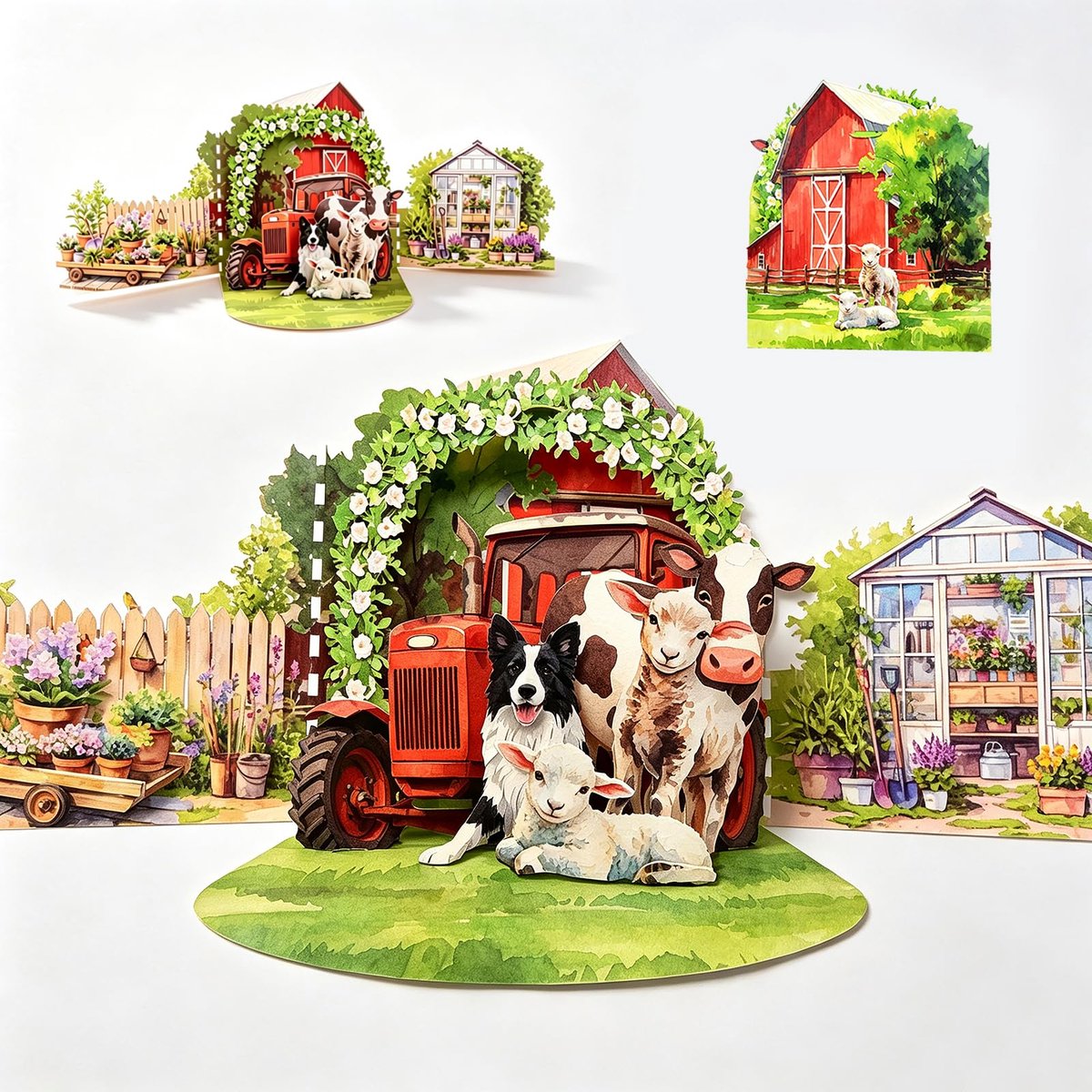 Pop-Up Boerderij Kaart - Afscheid Kaart Voor Collega’s - Pensioenkaart - Perfect Voor Plattelandsliefhebbers - ShopVlot