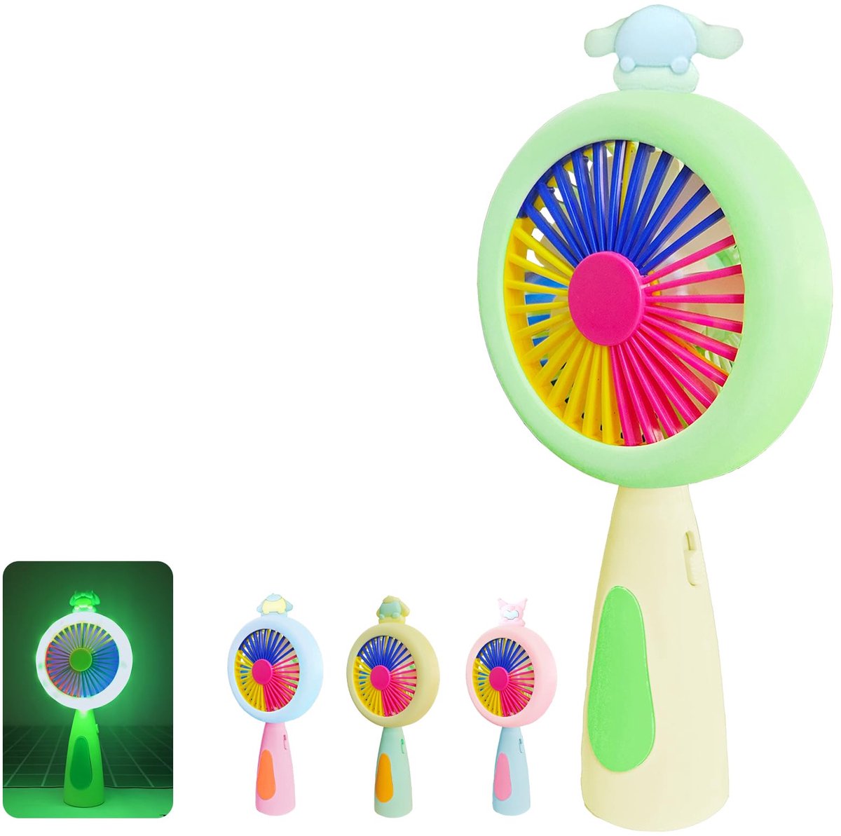 Draagbare mini-ventilator met licht - handventilator - oplaadbaar - ideaal voor reizen - ShopVlot
