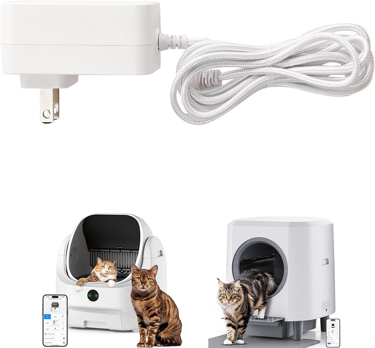 Automatische kattenbakadapter 12V 1.5A - AC naar DC 55/25 - Veilig en betrouwbaar - Stabiele stroomvoorziening - ShopVlot