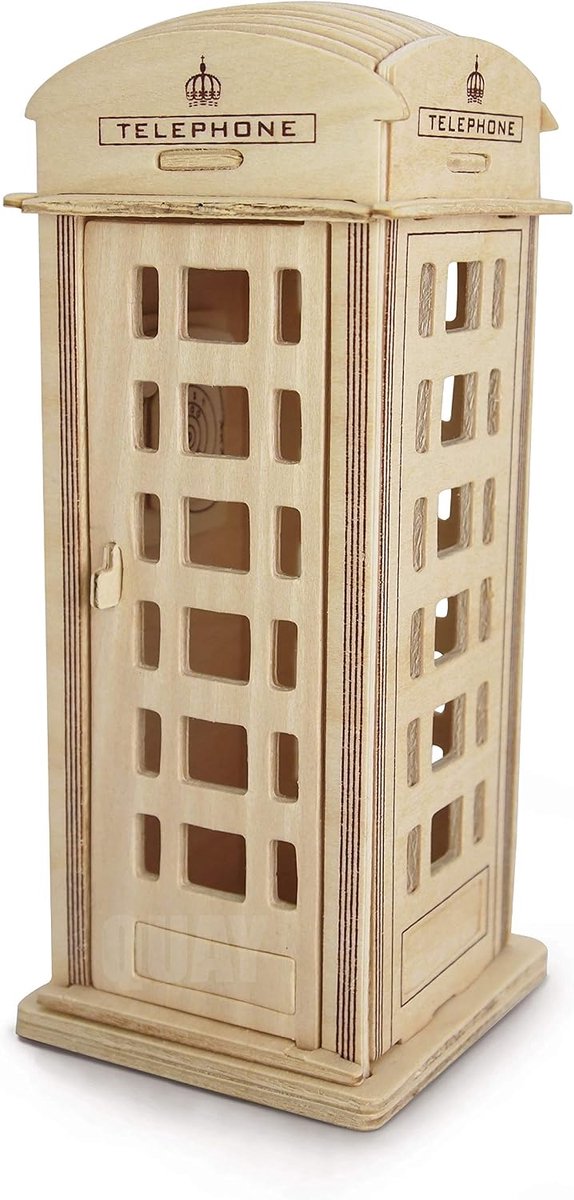 Telefoon Box Houten bouwpakket - FSC-gecertificeerd - Duurzaam materiaal - Creatieve uitdaging - ShopVlot