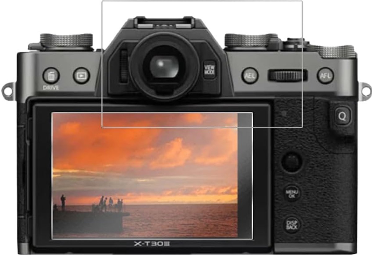 Beschermfolie voor Fujifilm X-T30 III - Gehard glas - 9H hardheid - Scherpe kleuren en vingerafdrukbestendig - ShopVlot