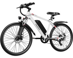 HEADEER BK1350 E-bike - 26 inch - 56km actieradius - 350W motor - 48V 13.5Ah accu - Topsnelheid 25 km/u - Wit