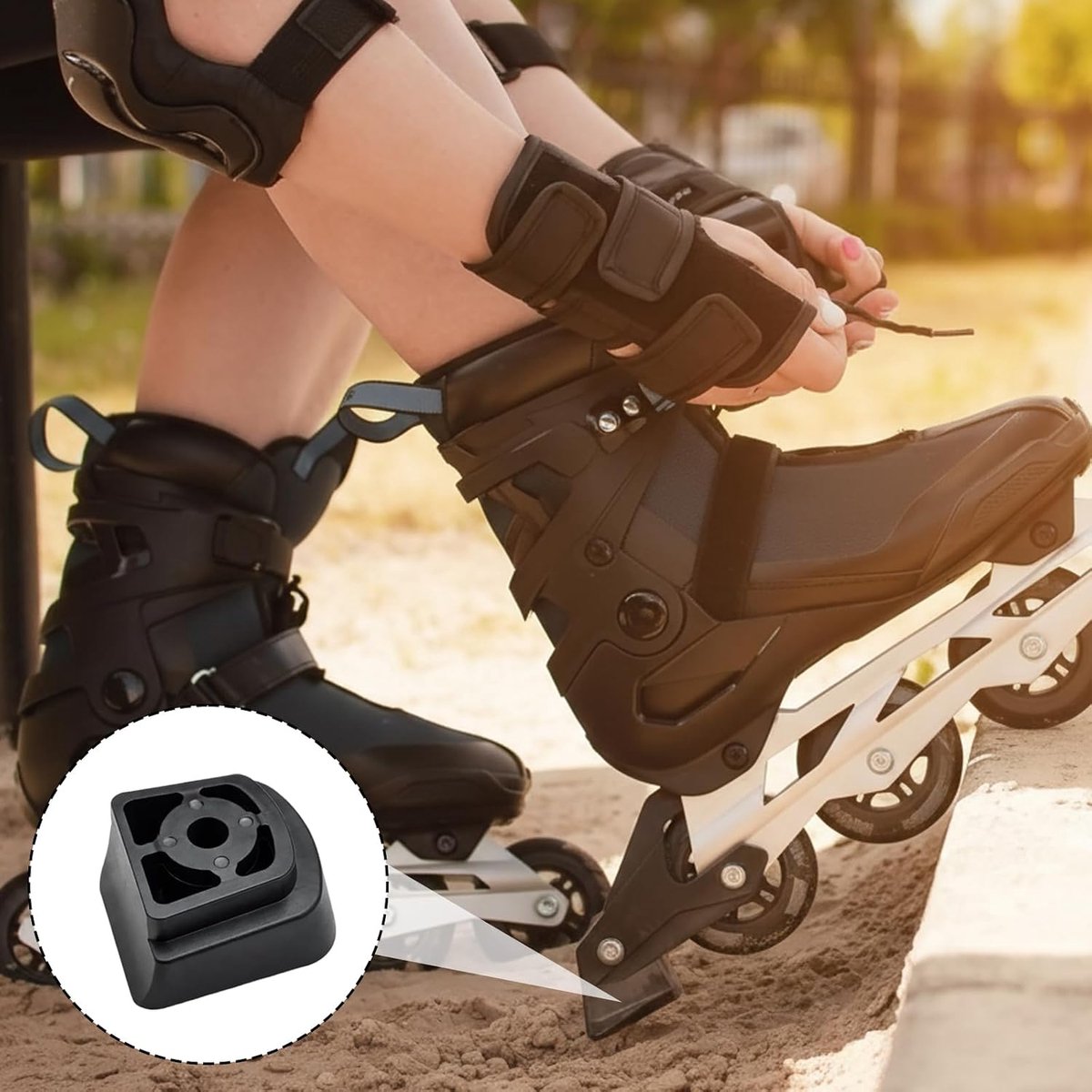 Set of 4 brake pads inline skates universal brake for inline skates, non-slip brake stopper for rear mounting - ShopVlot