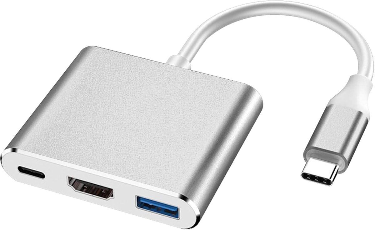 USB C to HDM1 Adapter 3-in-1, USB 3.0 Type C to HDM1 4K Multiport AV Converter, HDM1 Type C HUB Adapter for - ShopVlot